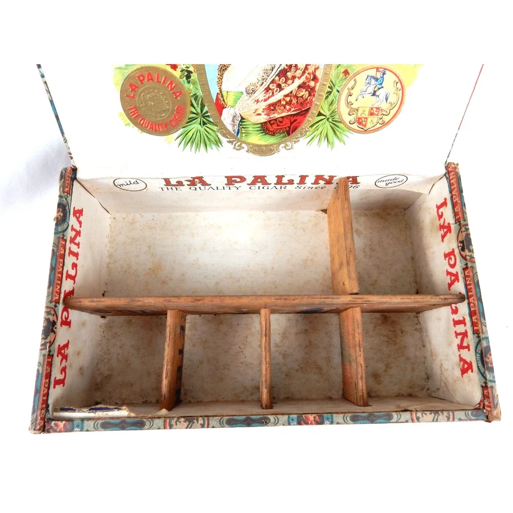 Vintage La Palina Excellente Wood Cigar Box Congress Cigar Co Philadelphia